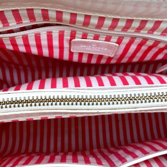 đź’ŻAuthentic Kate Spade Quinn Embossed Ace of Spades Cream Tote Bag Satchel - Picture 9 of 11